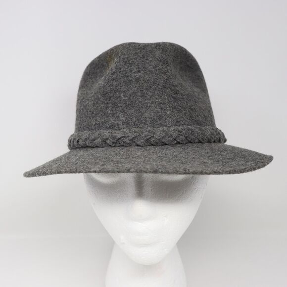 Men's Mallory by Stetson Pure Wool Fedora Gray Braided Band Size 7 - 7 1/8 Med - Picture 1 of 6